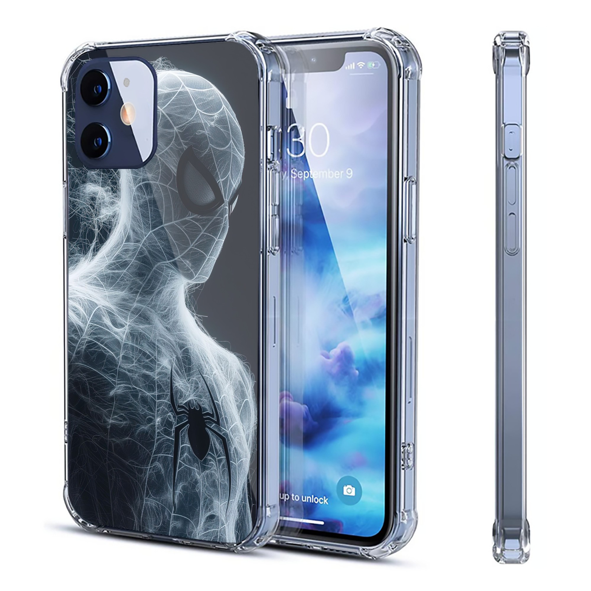 （画像用） Spider Man スパイダーマン 【iPhone 12シリーズ対応】透明スマホケース（クリアソフトケース）